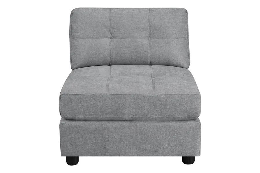 Claude Tufted Cushion Back Armless Chair Dove 551004