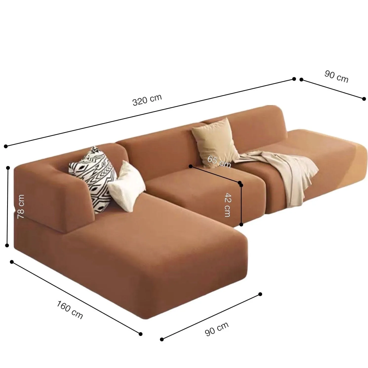 Cleve Sectional Extended Chaise Sofa