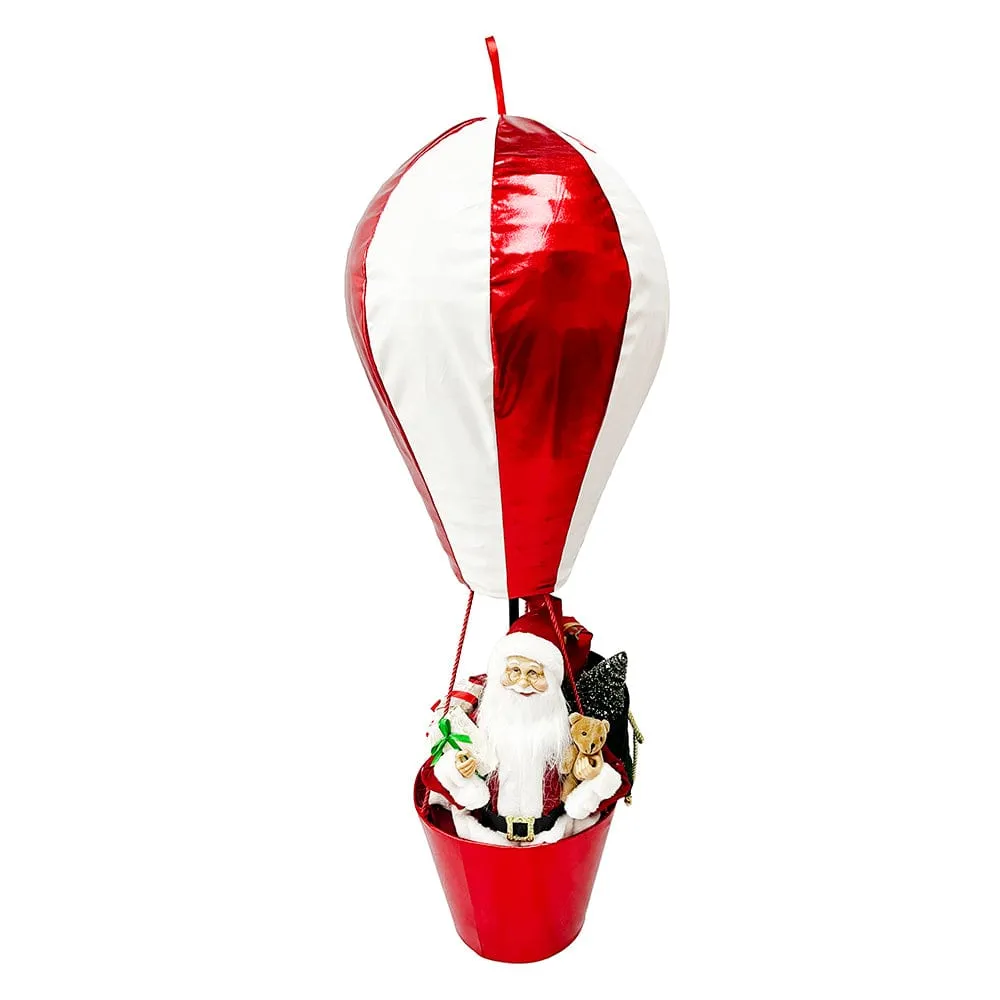 Collapsible Santa Hot Air Balloon Red/White (110cm)