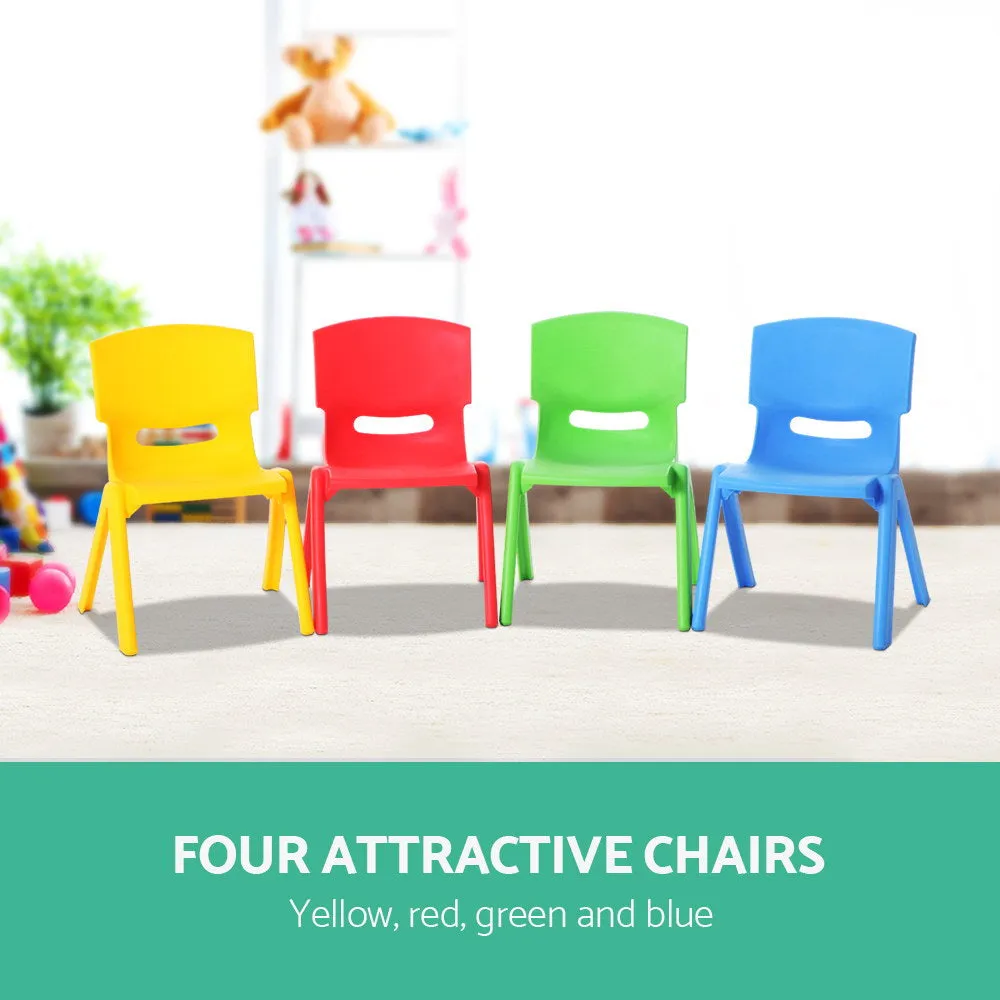 Colorful Stackable HDPE Kids Chairs Set, 50KG, Keezi