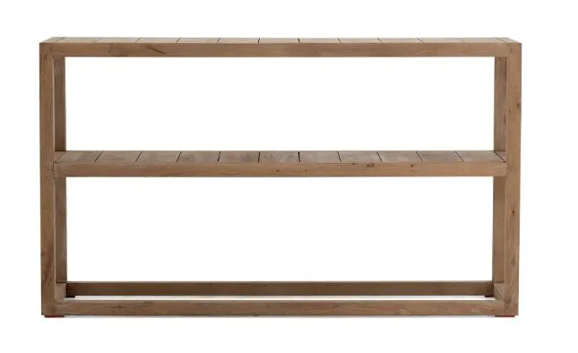 Console Table Dawson 2 Shelves Weathered Oak