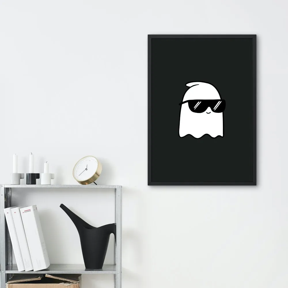 Cool Ghost Black & White Poster PRINTABLE WALL ART, Musician Gift, Cute Ghost Decor, Cool Poster, Rock And Roll Decor, Modern Gothic