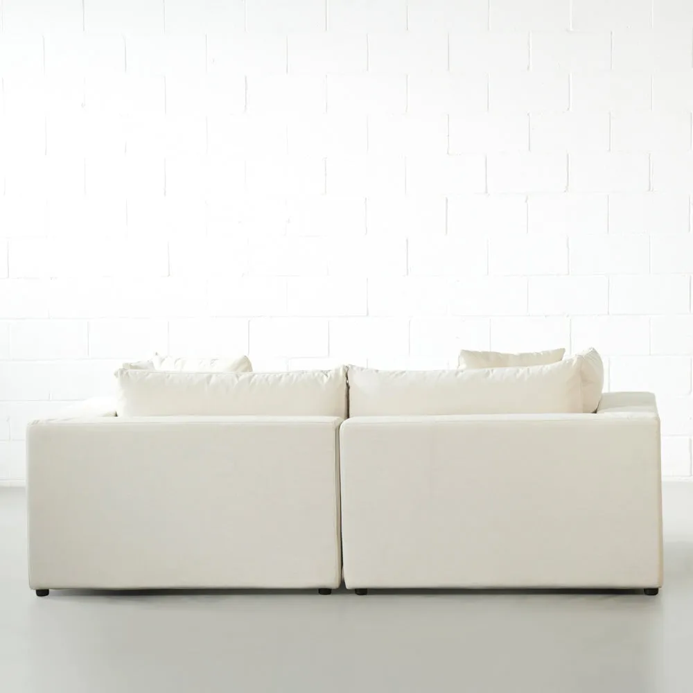 COSMIC - Cream Modular Loveseat (2 piece)