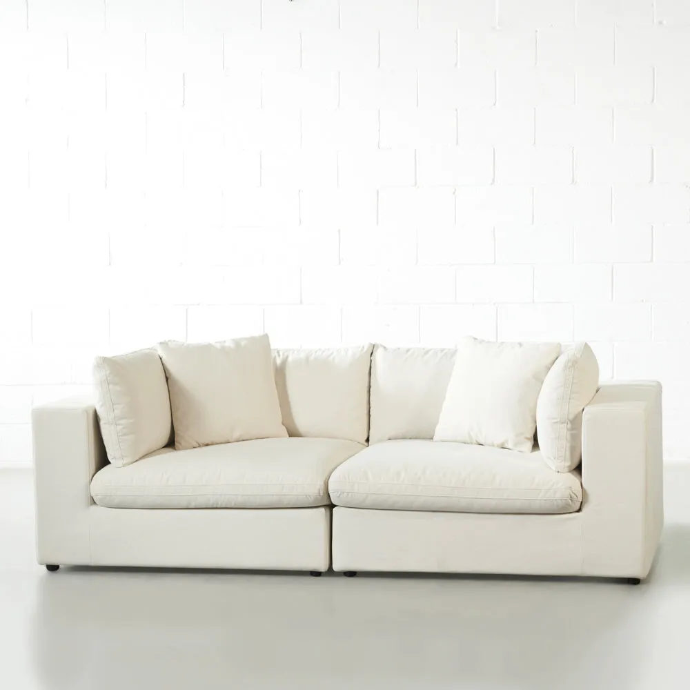 COSMIC - Cream Modular Loveseat (2 piece)