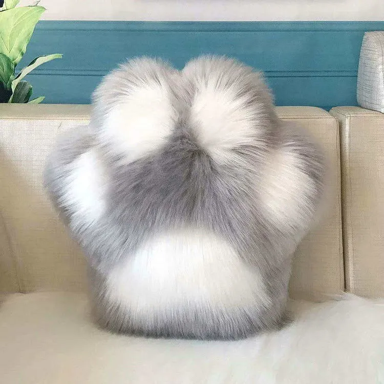 Cozy Cat Paw Plush Cushion – Cute and Creative Chair Back Pillow for Home Decoration