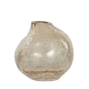 Crackle Glass Vase - Beige