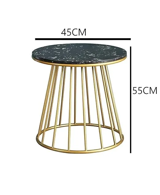 Crafty Store { Round Metal Side Table, Modern Living Room Furniture, Sofa Side Table, Coffee Table, End Table | Bar Table (Gold & Black)