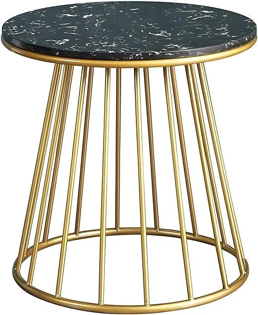 Crafty Store { Round Metal Side Table, Modern Living Room Furniture, Sofa Side Table, Coffee Table, End Table | Bar Table (Gold & Black)