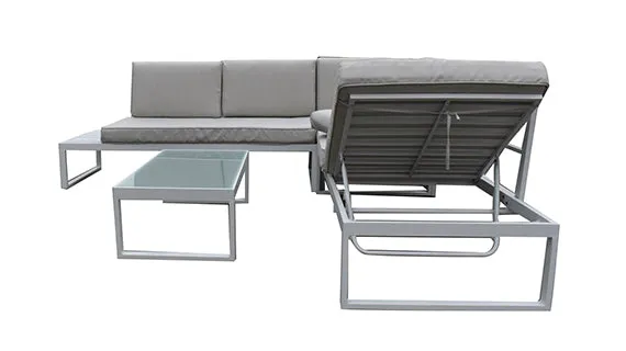 Duoyes Outdoor Padded Sofa, Multi-Use Sofa Modular in Aluminum Frame with Cushions