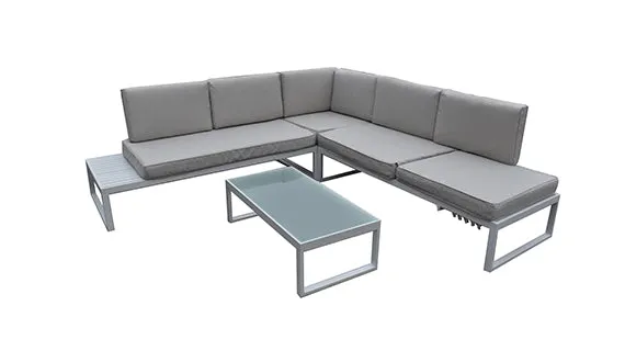 Duoyes Outdoor Padded Sofa, Multi-Use Sofa Modular in Aluminum Frame with Cushions