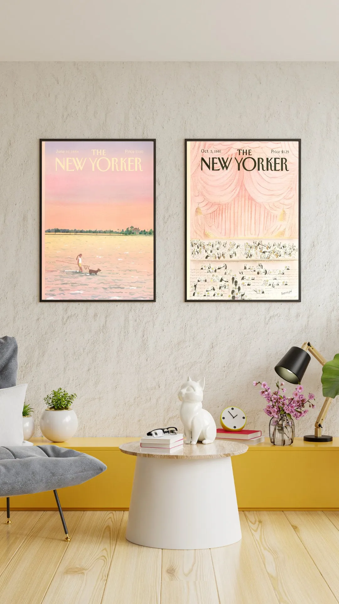 Eclectic New Yorker Magazine Cover Poster Set Of 6 PRINTABLE WALL ART, Retro Magazine Posters, Trendy Magazine Art, Vintage Wall Art