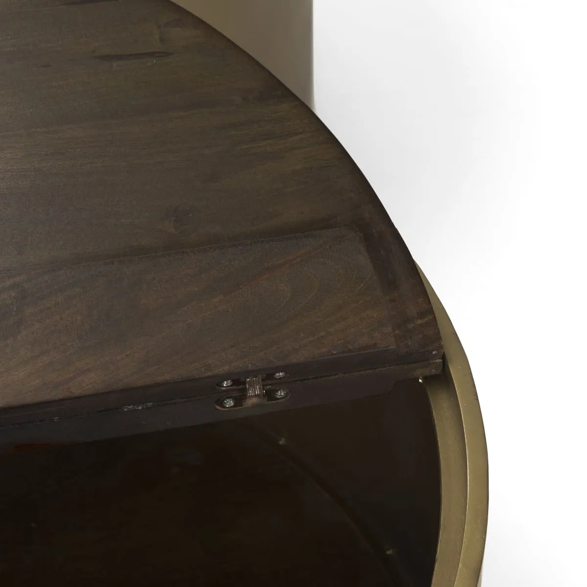 Eclipse Coffee Table Gold Metal | Brown Wood