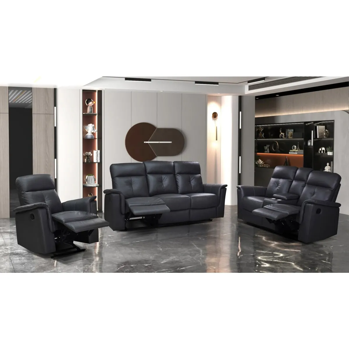 Ellesmere Dark Grey Reclining Sofa