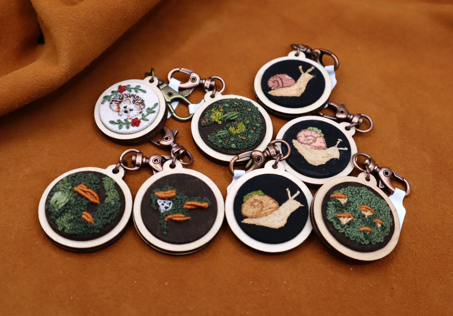 Embroidered Keychains by Teresa Dunlap