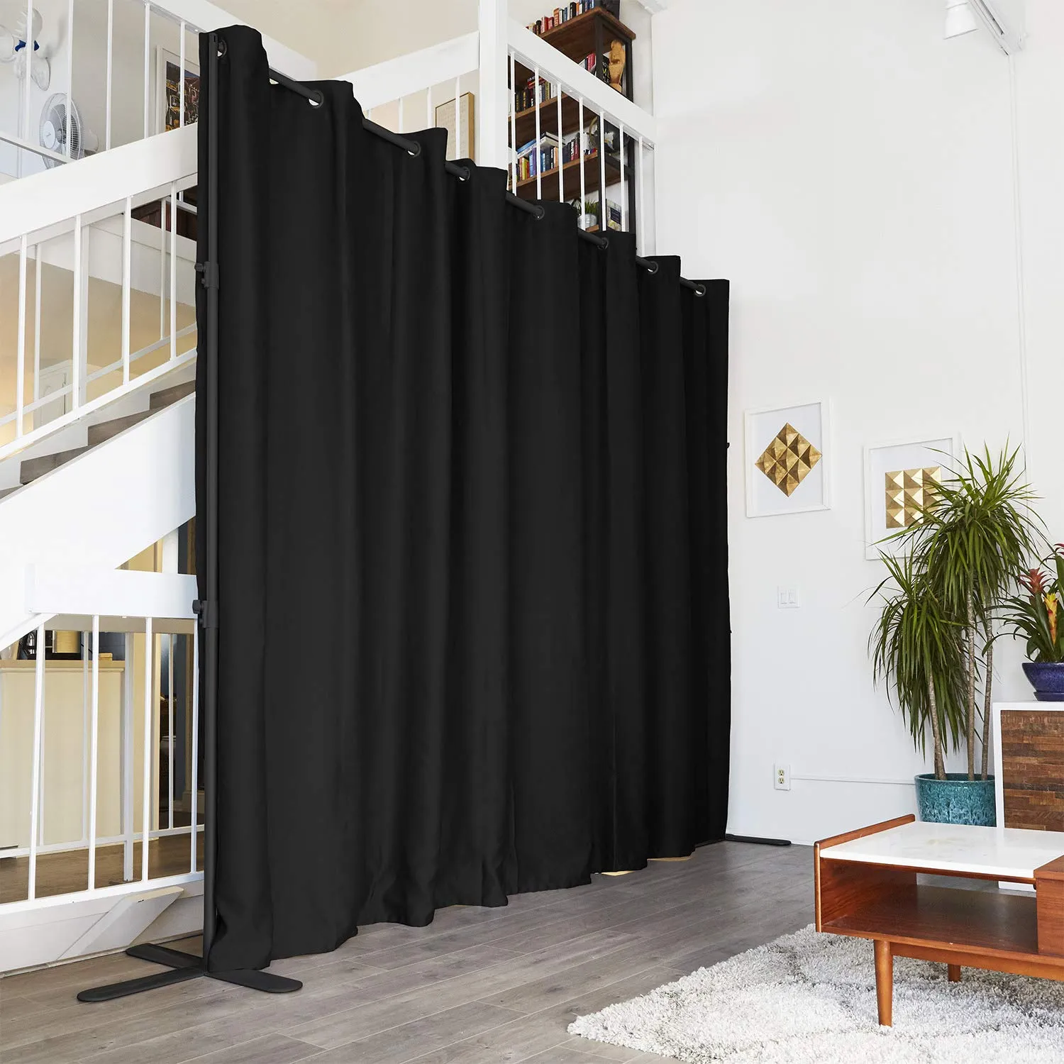 End2End Room Divider Kit - Medium A, 8ft Tall x 7ft 6in - 12ft Wide, Midnight Black (Room