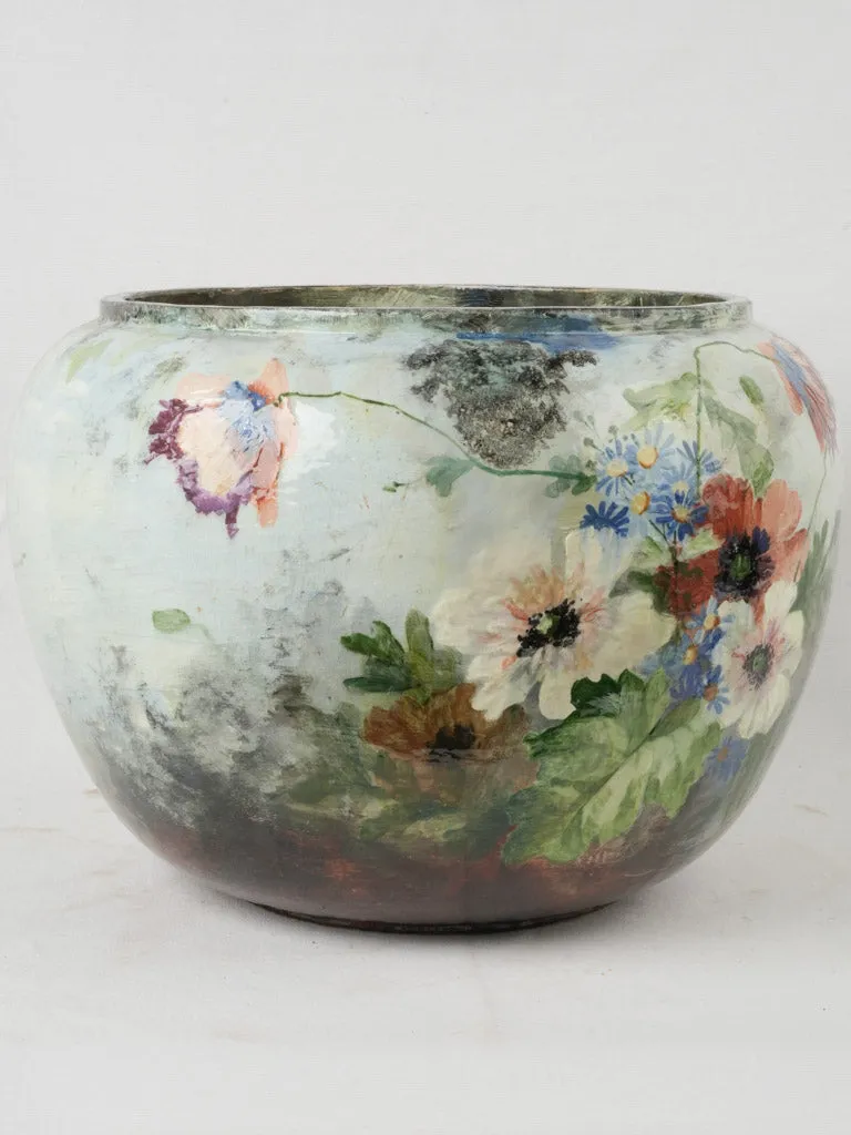 Rare Large 17-Inch Late 19th Century Impressionist Montigny-sur-Loing Planter