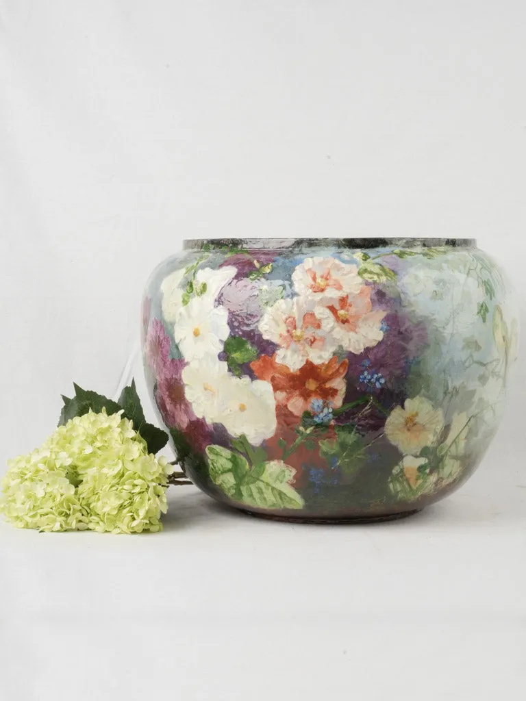 Rare Large 17-Inch Late 19th Century Impressionist Montigny-sur-Loing Planter