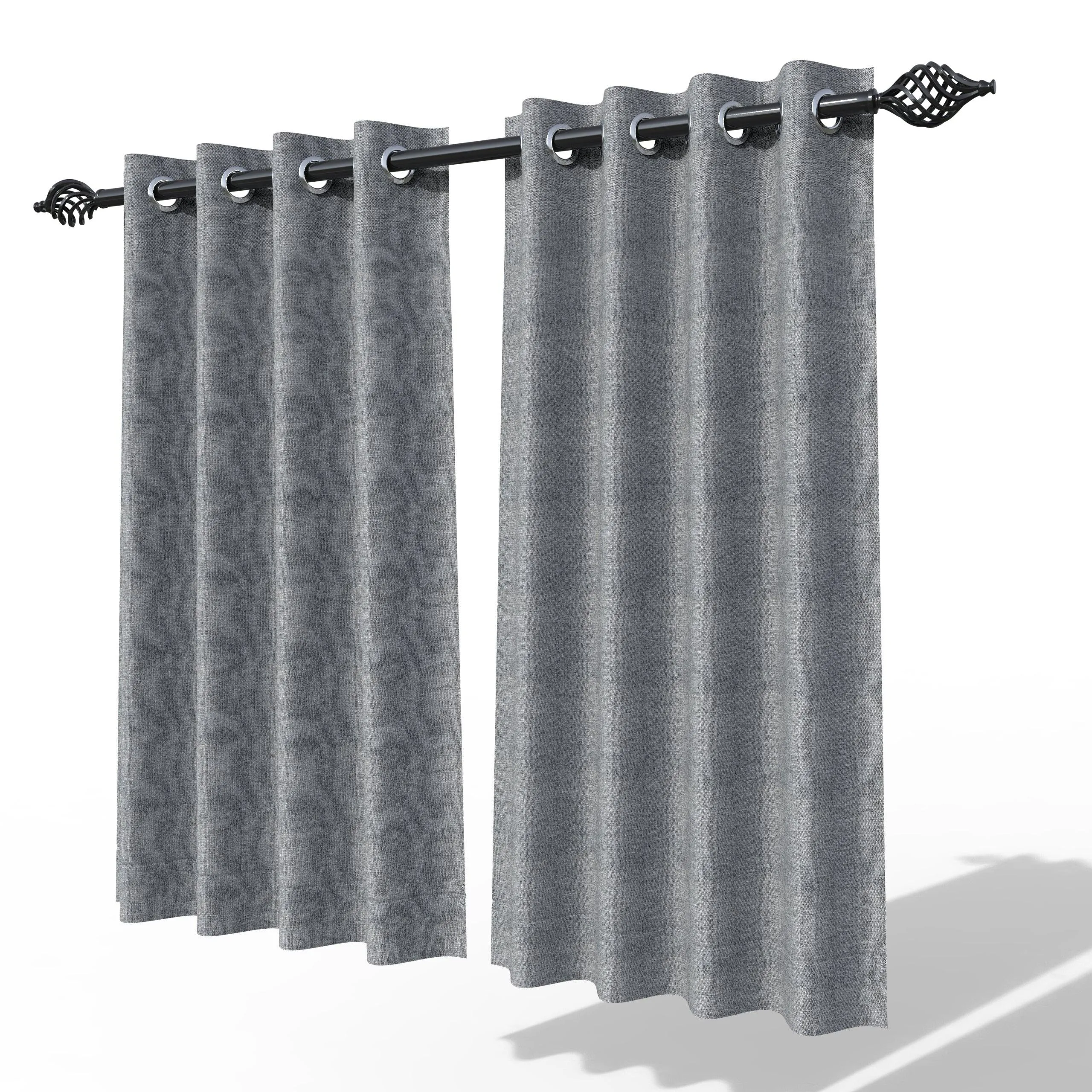 Fabrahome Light Filtering 4.5 Ft Jute Fabric Window Curtain ( Dark Grey )