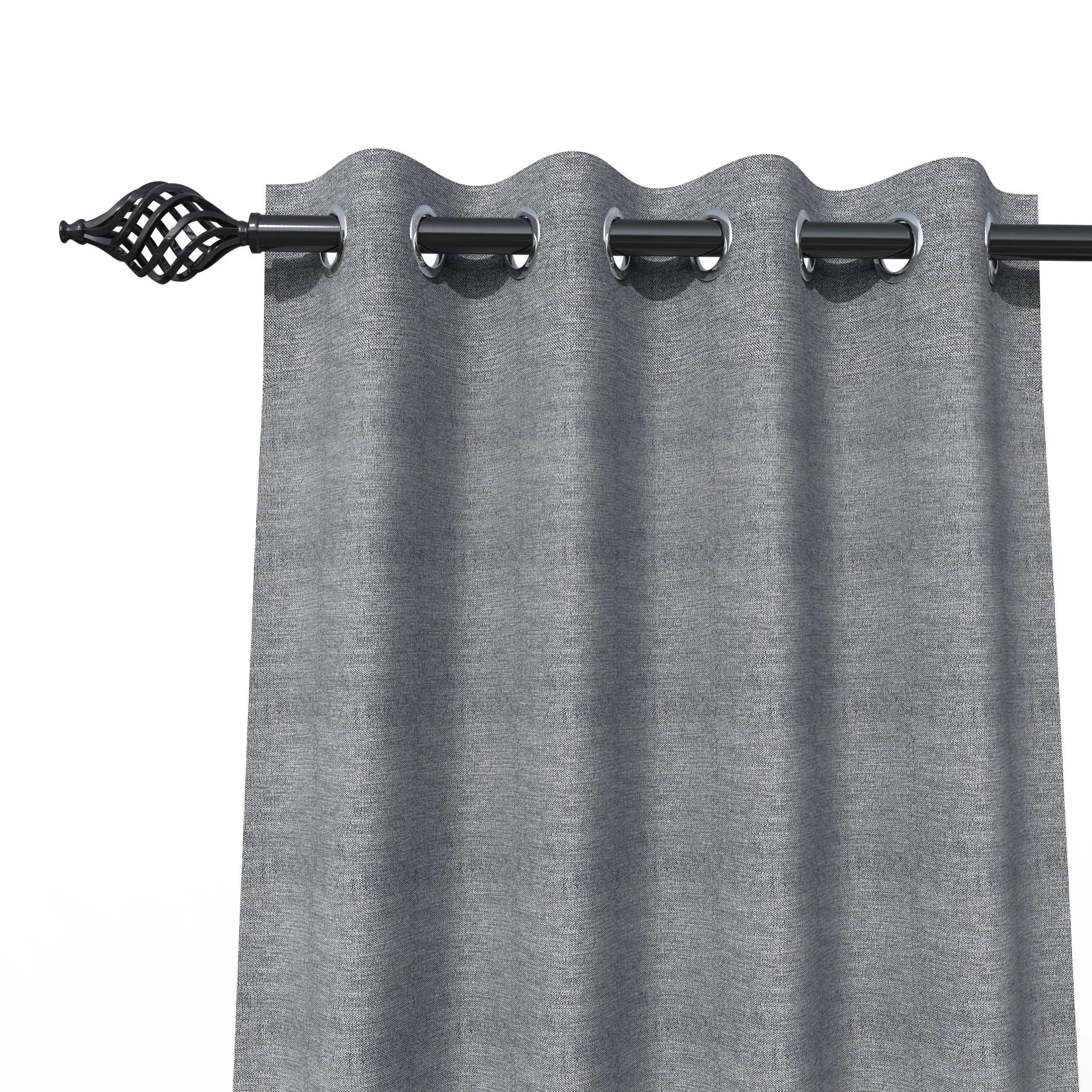 Fabrahome Light Filtering 4.5 Ft Jute Fabric Window Curtain ( Dark Grey )