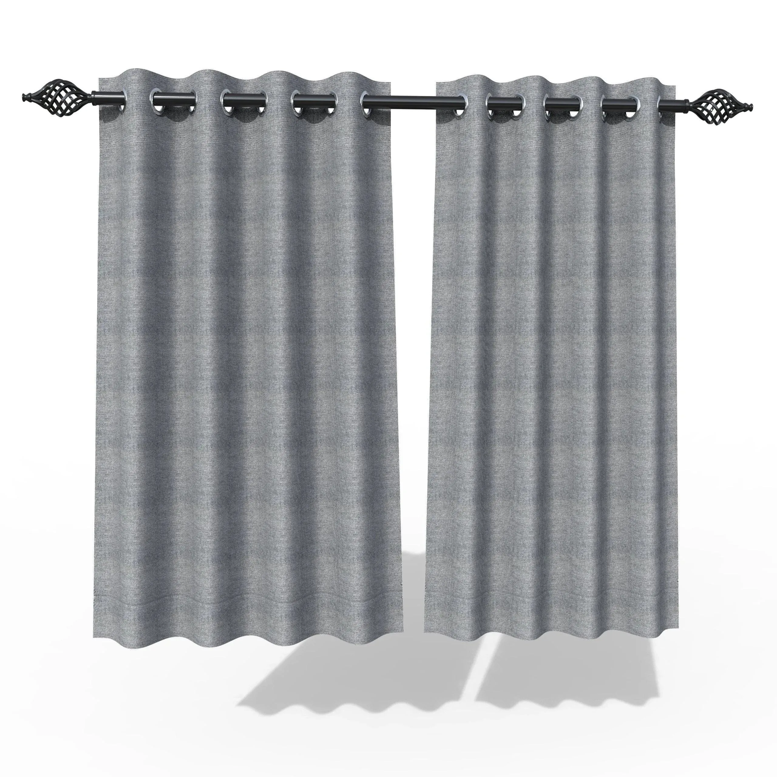 Fabrahome Light Filtering 4.5 Ft Jute Fabric Window Curtain ( Dark Grey )