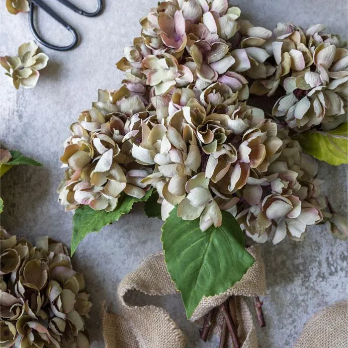 Faux Hydrangea Stem in "Dusk"