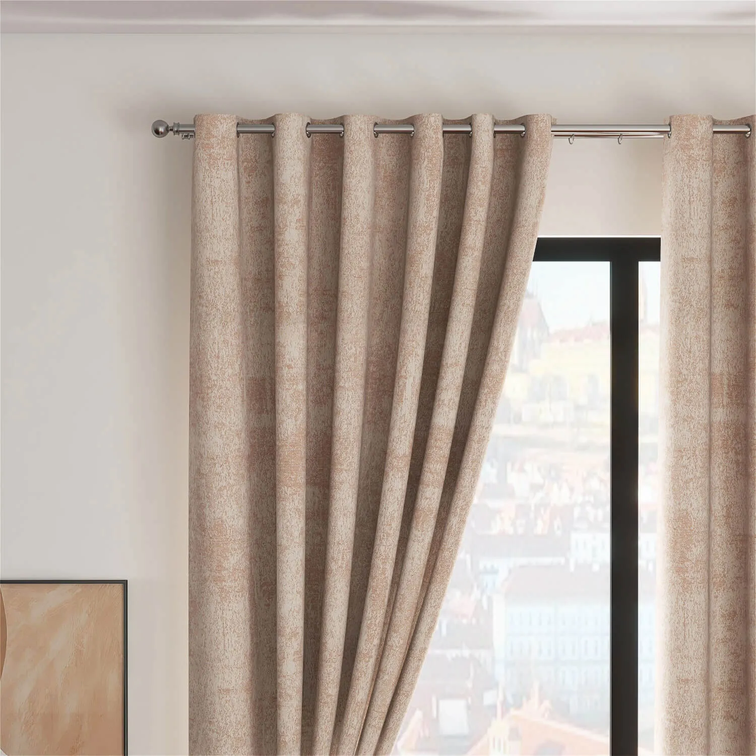 Fiesta Ring Top Curtains - Sand