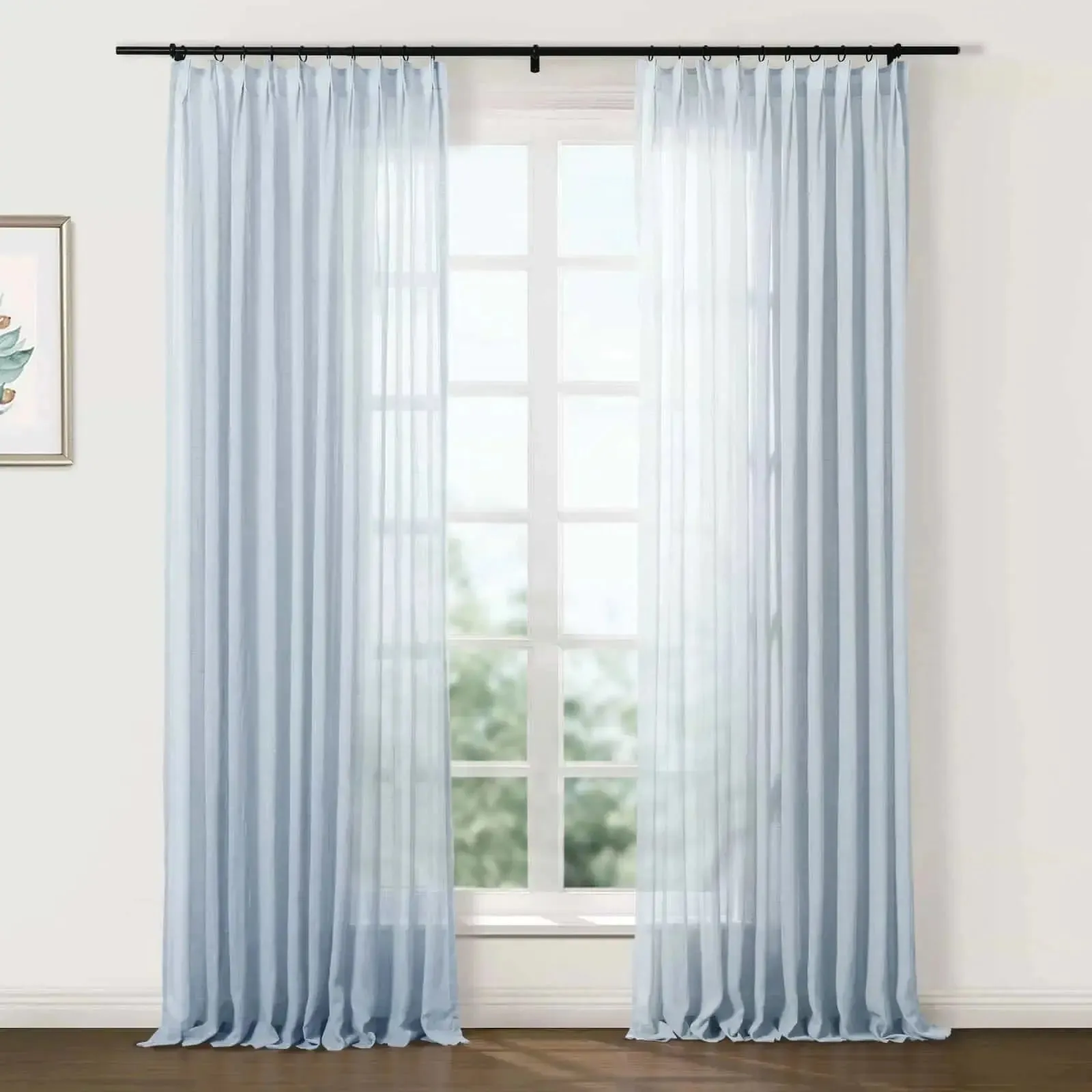 Flynn Airy Lightweight Sheer Curtain Pleated