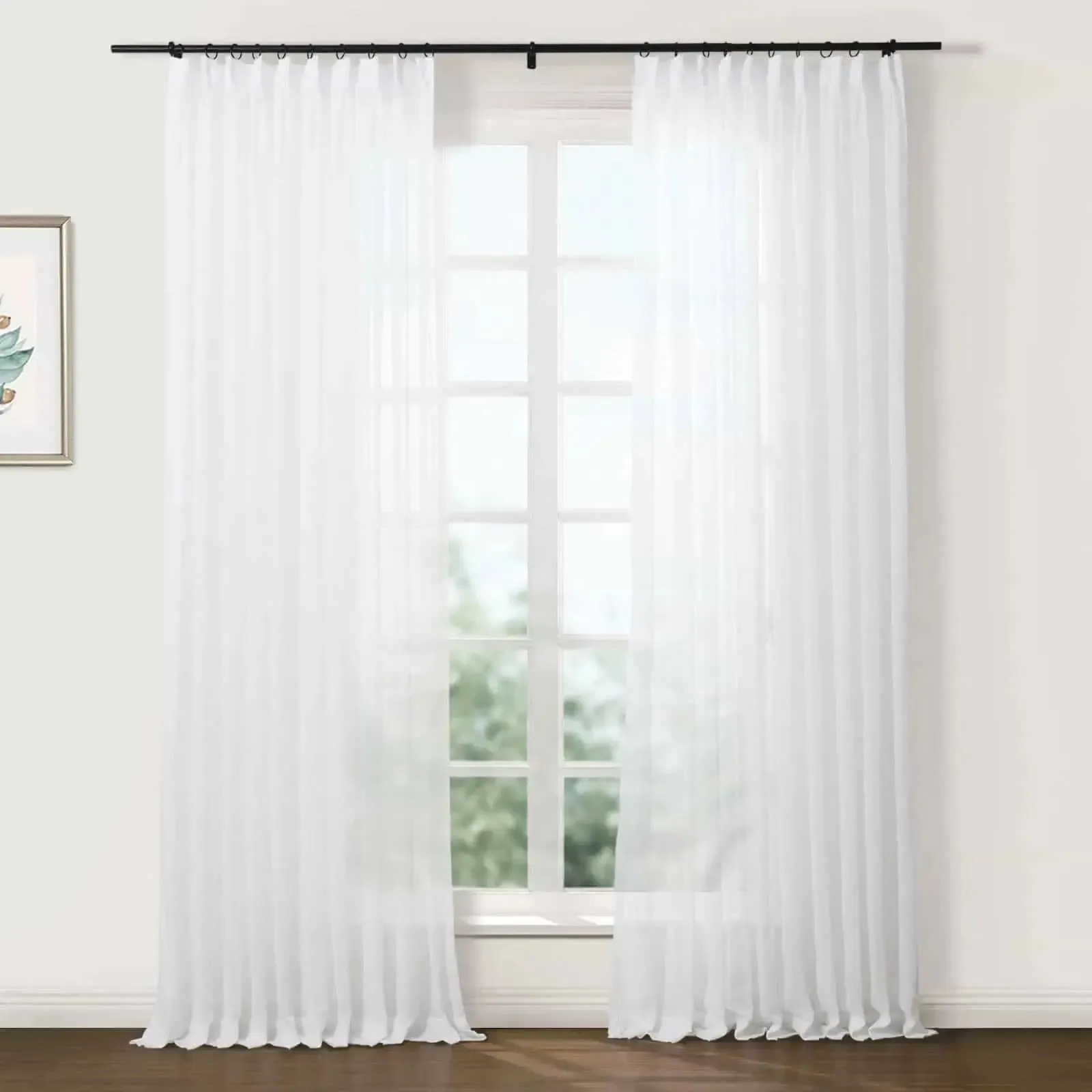 Flynn Airy Lightweight Sheer Curtain Pleated