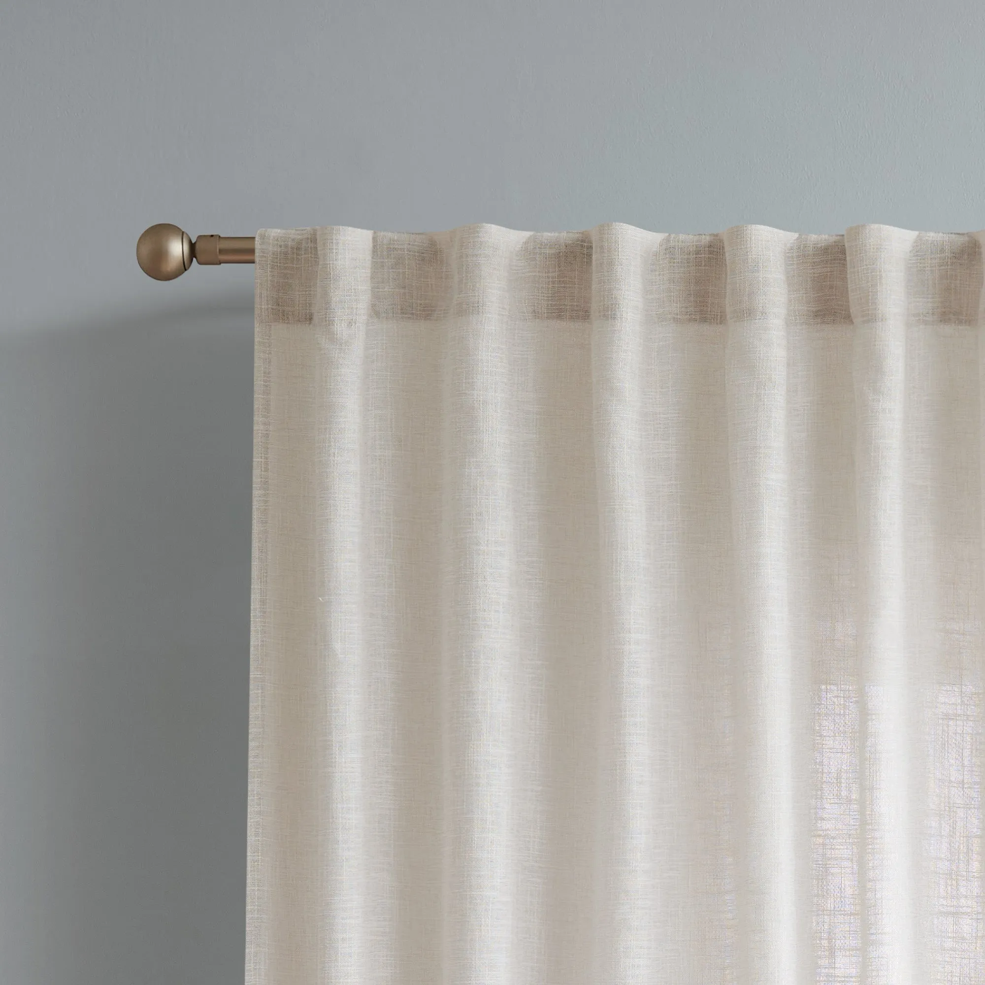 Flynn Blockout Single Concealed Tab Curtain in NATURAL by Zaab