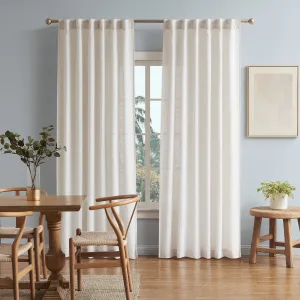 Flynn Blockout Single Concealed Tab Curtain in NATURAL by Zaab