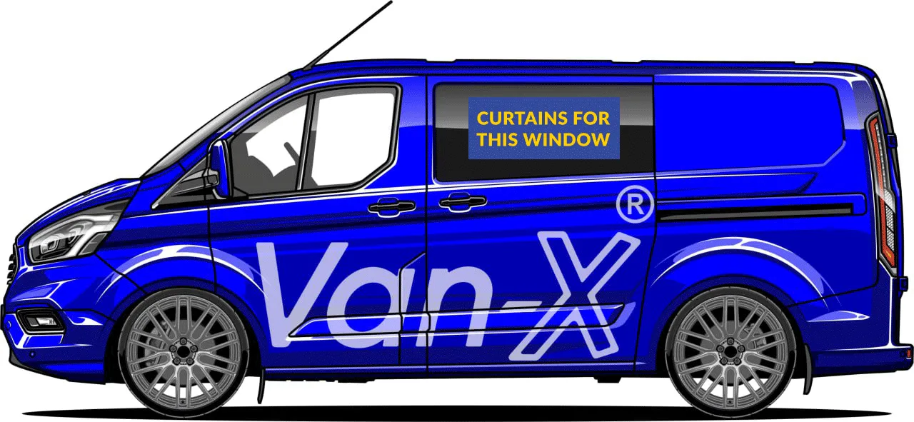 For Ford Transit MK7 Premium Window Curtains - Black/Black - CREATE YOUR OWN BUNDLE! Van-X