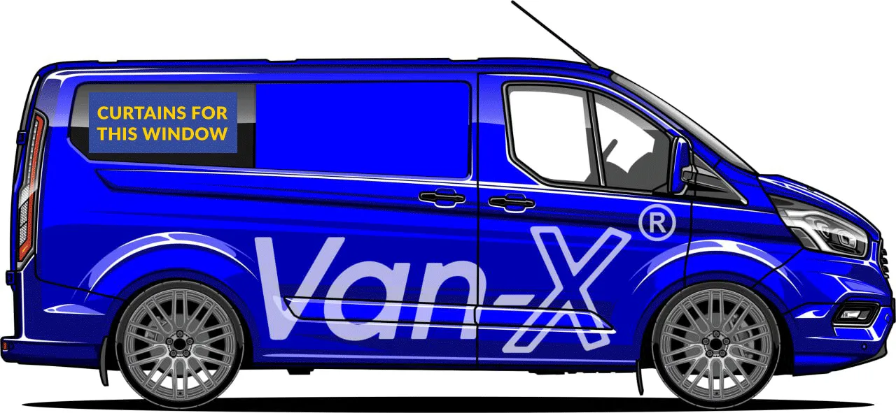 For Ford Transit MK7 Premium Window Curtains - Black/Black - CREATE YOUR OWN BUNDLE! Van-X