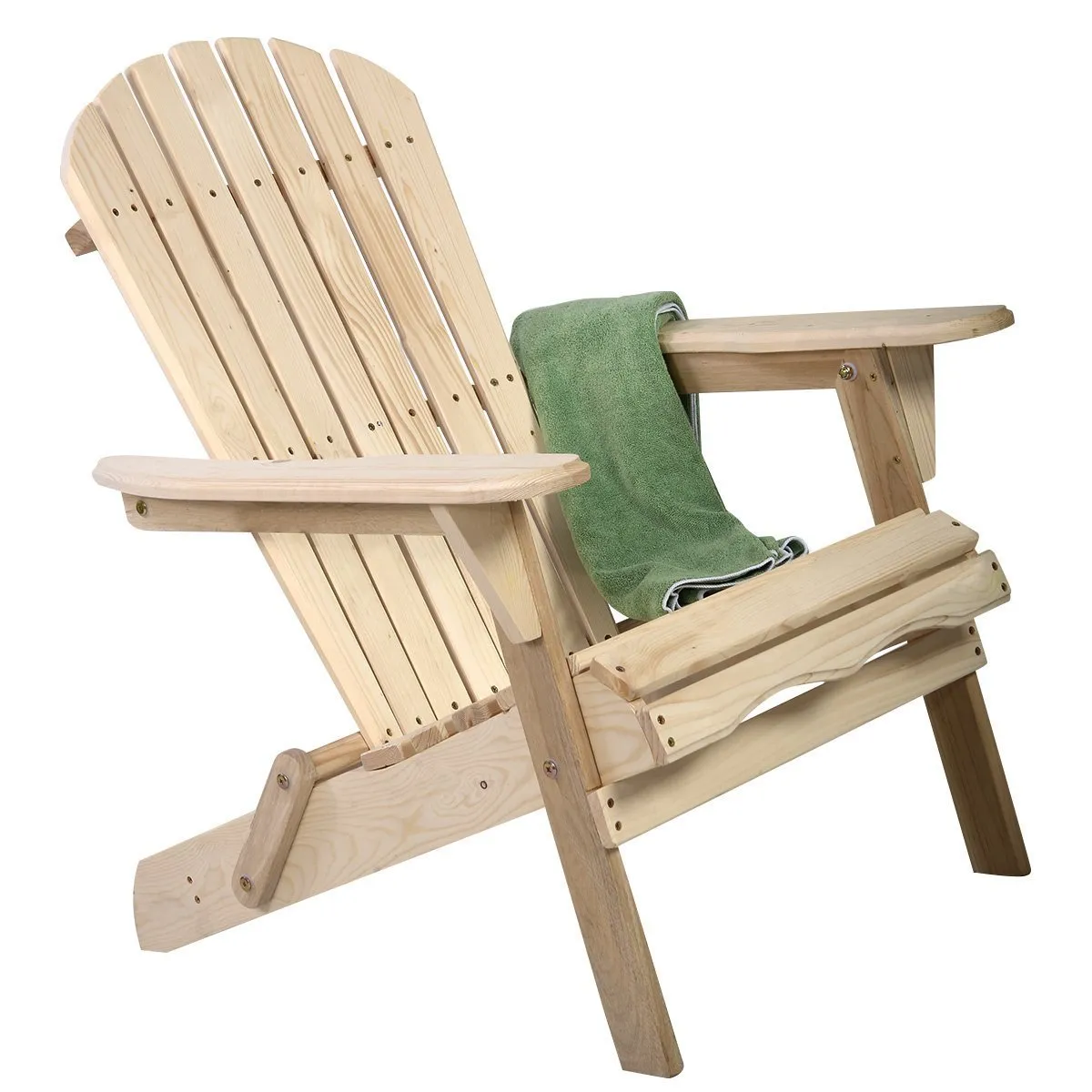 Giantex New Outdoor Foldable Fir Wood Adirondack Chair Patio Deck Garden Furniture &iexcl;&shy; (wood)