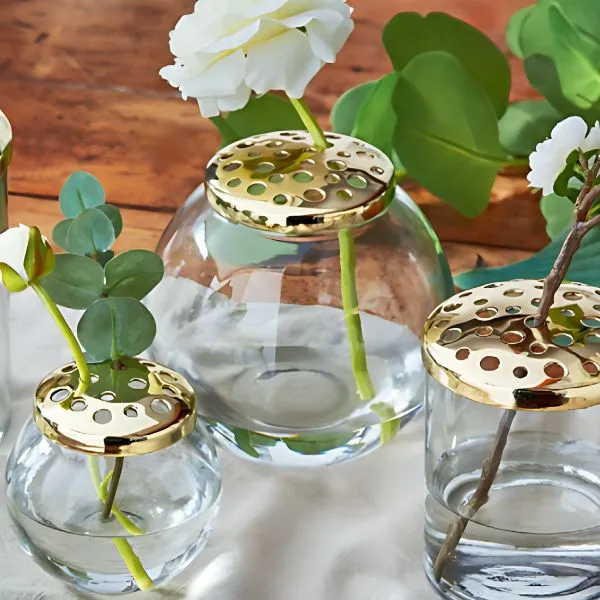 Glass Floral Frog Vase - Two Sizes