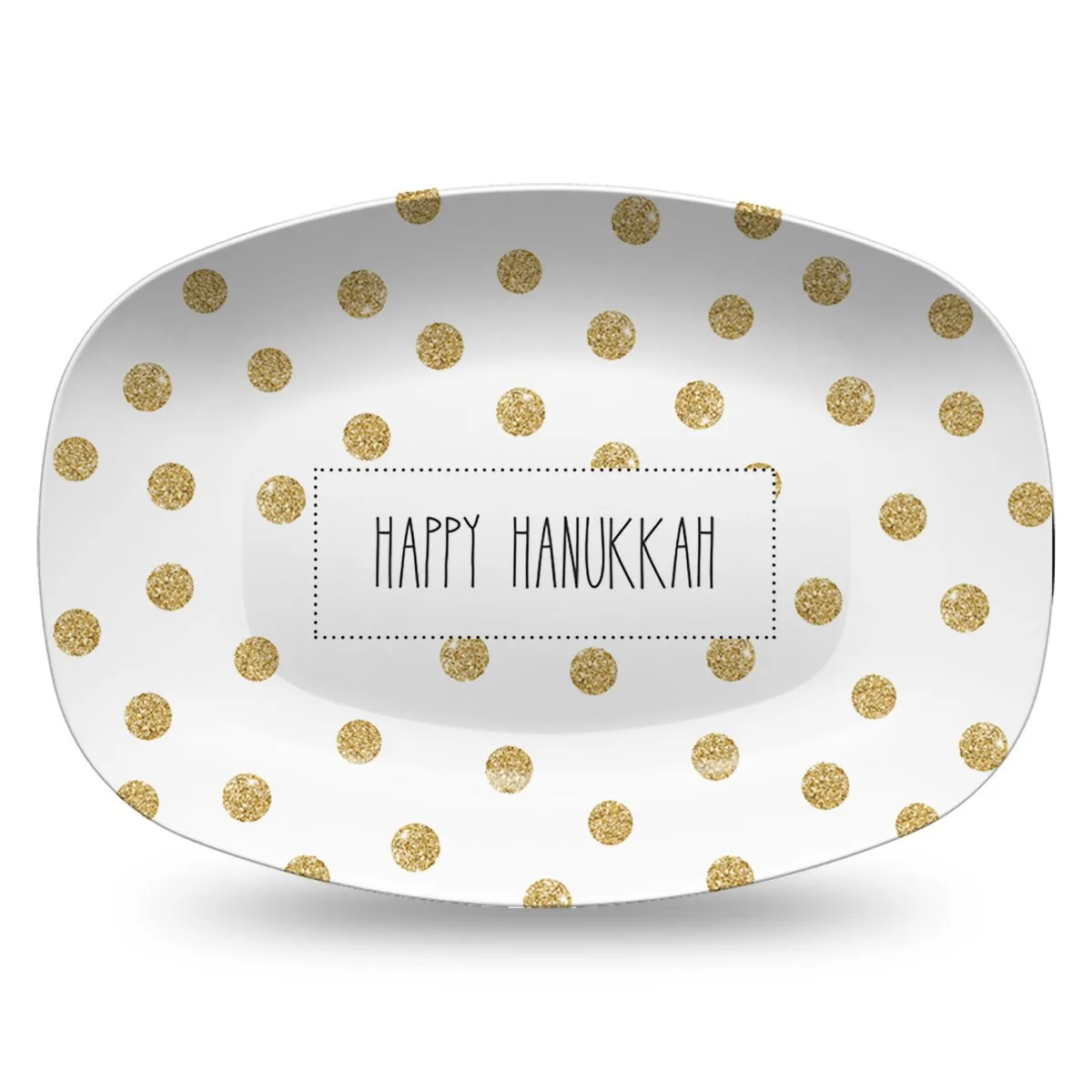 Gold Dots Personalized Holiday Platter