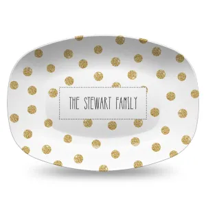 Gold Dots Personalized Holiday Platter