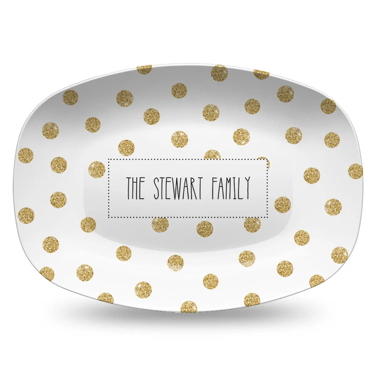 Gold Dots Personalized Holiday Platter