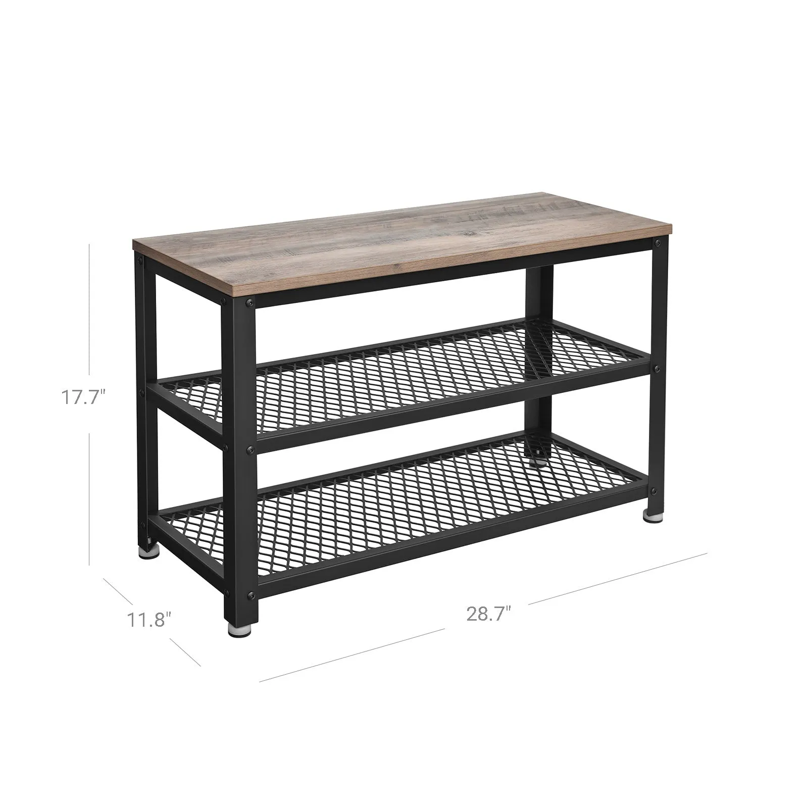 Gray 3-Tier Shoe Storage Rack