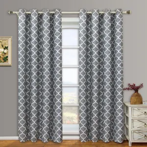 Gray Meridian Room-Darkening Thermal Insulated Curtain Pair (Set of 2 Panels)