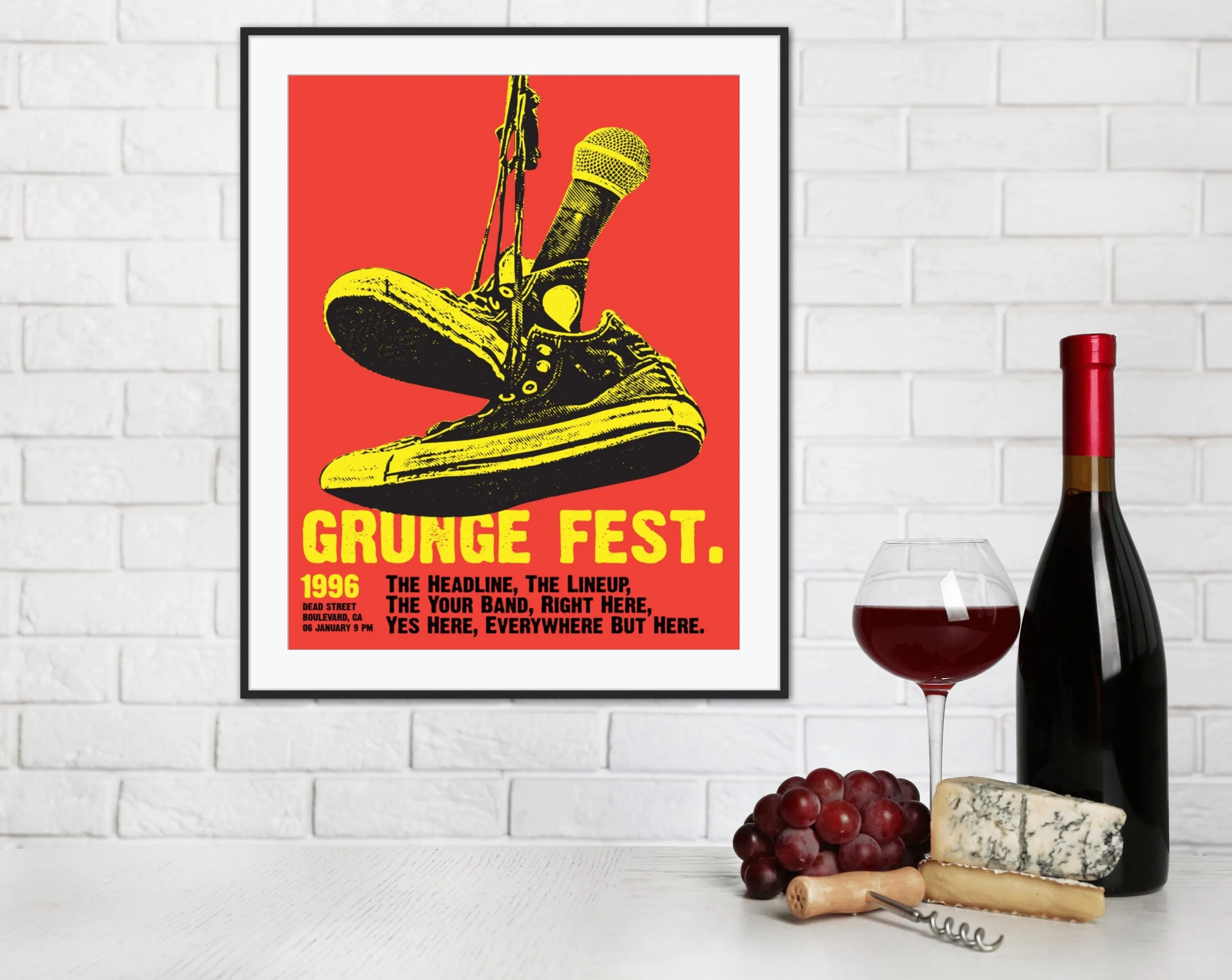 Grunge Poster PRINTABLE WALL ART, Alternative Home Décor, Concert Poster, Black Red Wall Decor, Personalized Gifts, Y2K Decor, Dorm Room Essentials