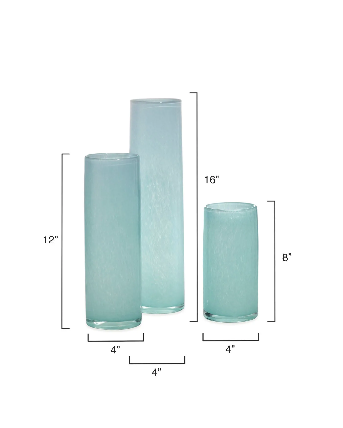 Gwendolyn Hand Blown Vases (Set Of 3) - Blue