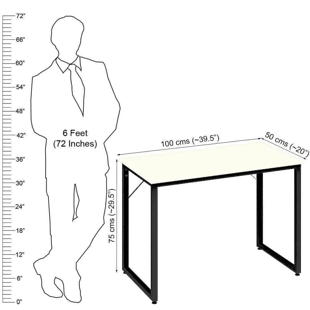 Helios T100 Modern Study Computer Desk, Frosty White