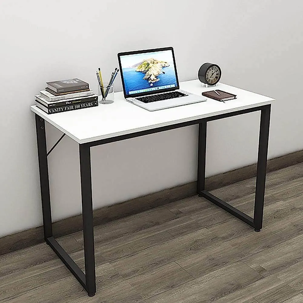 Helios T100 Modern Study Computer Desk, Frosty White