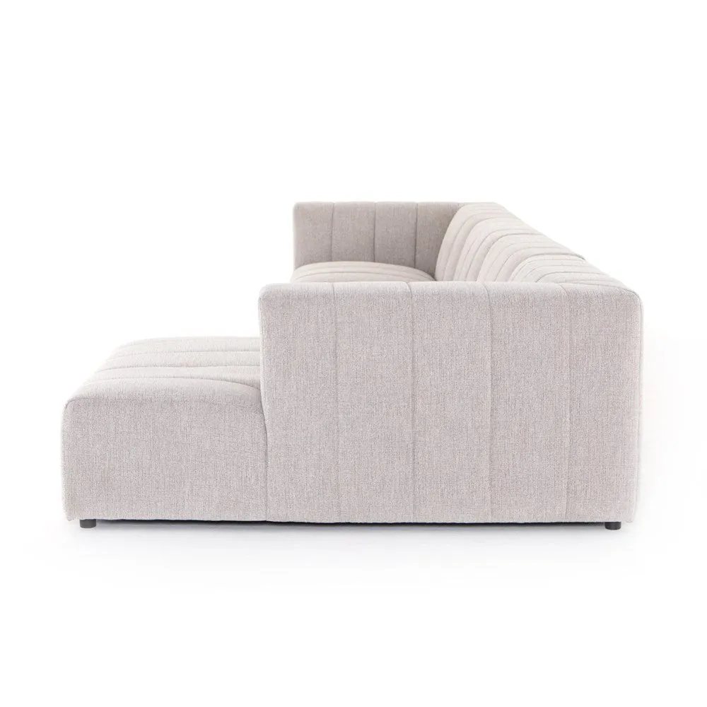 Jerry 4 Seater L Shape Fabric Sofa - Grey