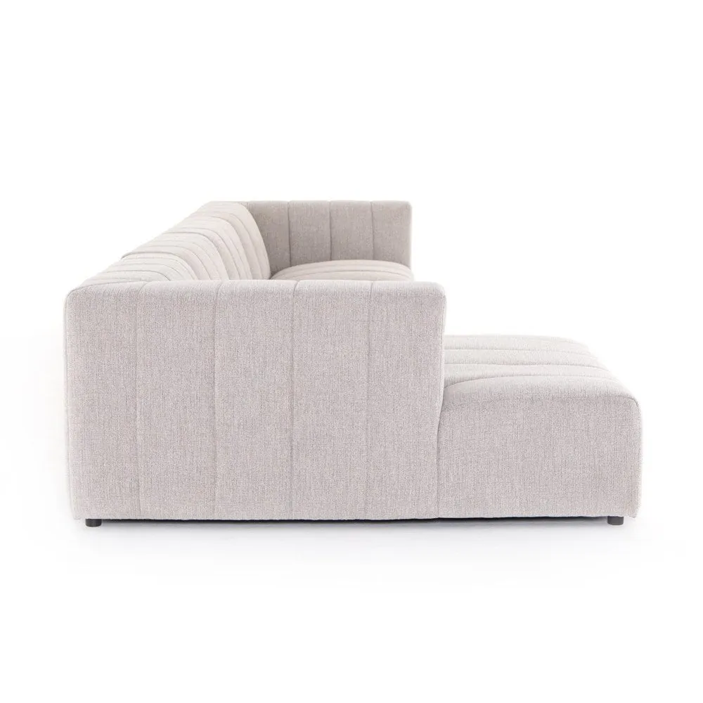 Jerry 4 Seater L Shape Fabric Sofa - Grey