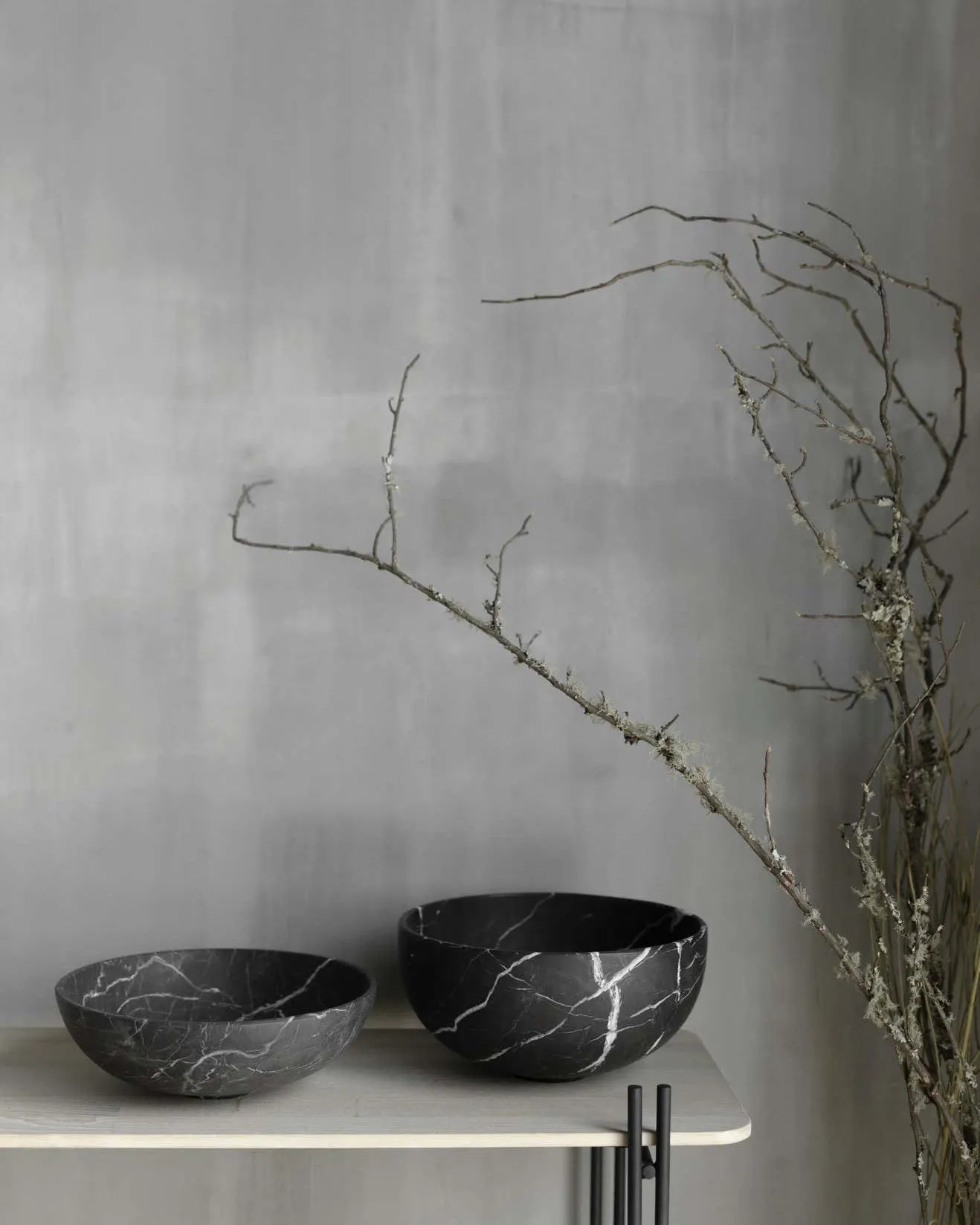 Large Artisanal Bowl in Black Marble