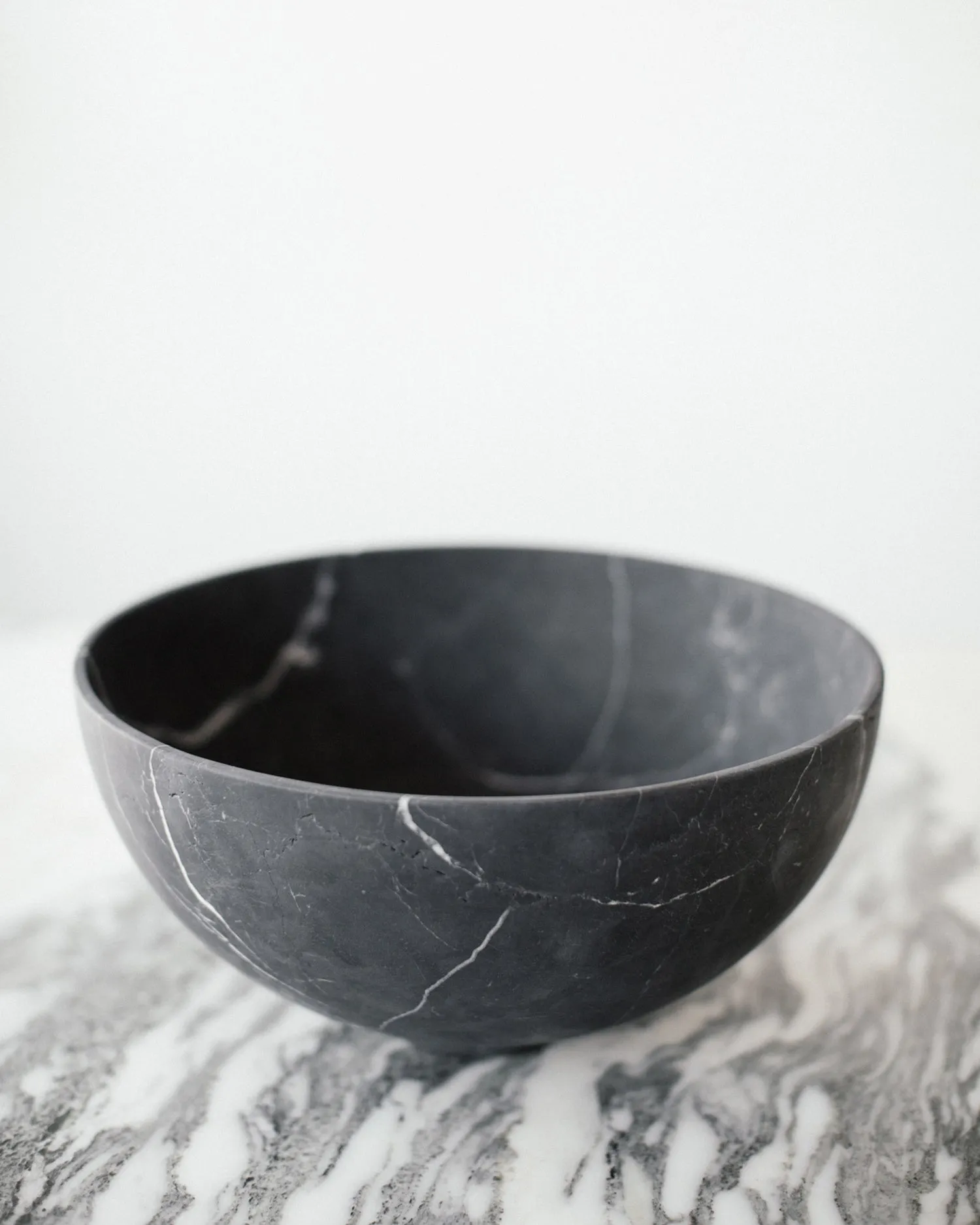 Large Artisanal Bowl in Black Marble