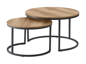 Light Wood Round Nesting Coffee Tables