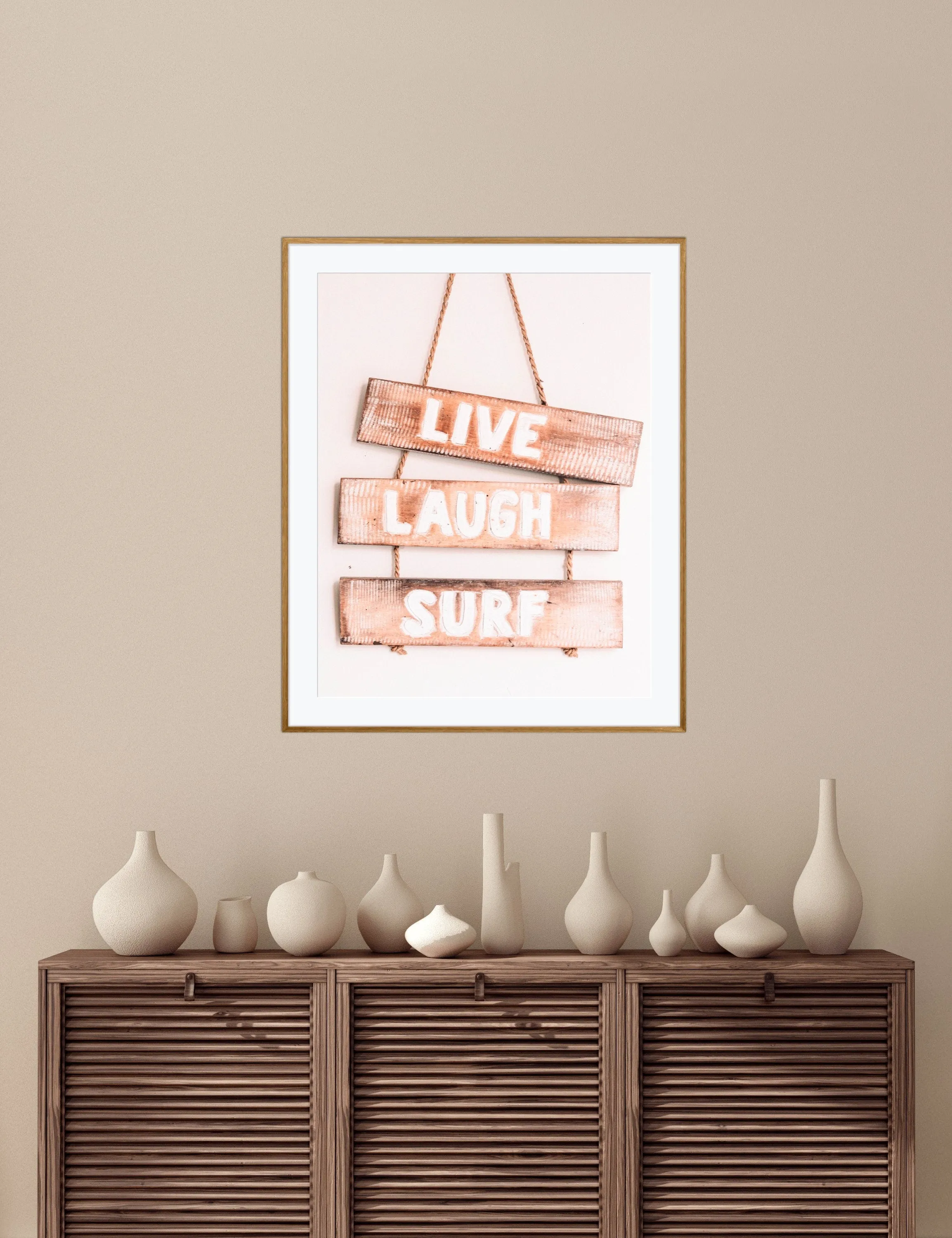 Live Laugh Surf Poster INSTANT DOWNLOAD Art Print, Surf Wall Art, Coastal Wall Decor, Beach House Decor, Inspirational Wall Art