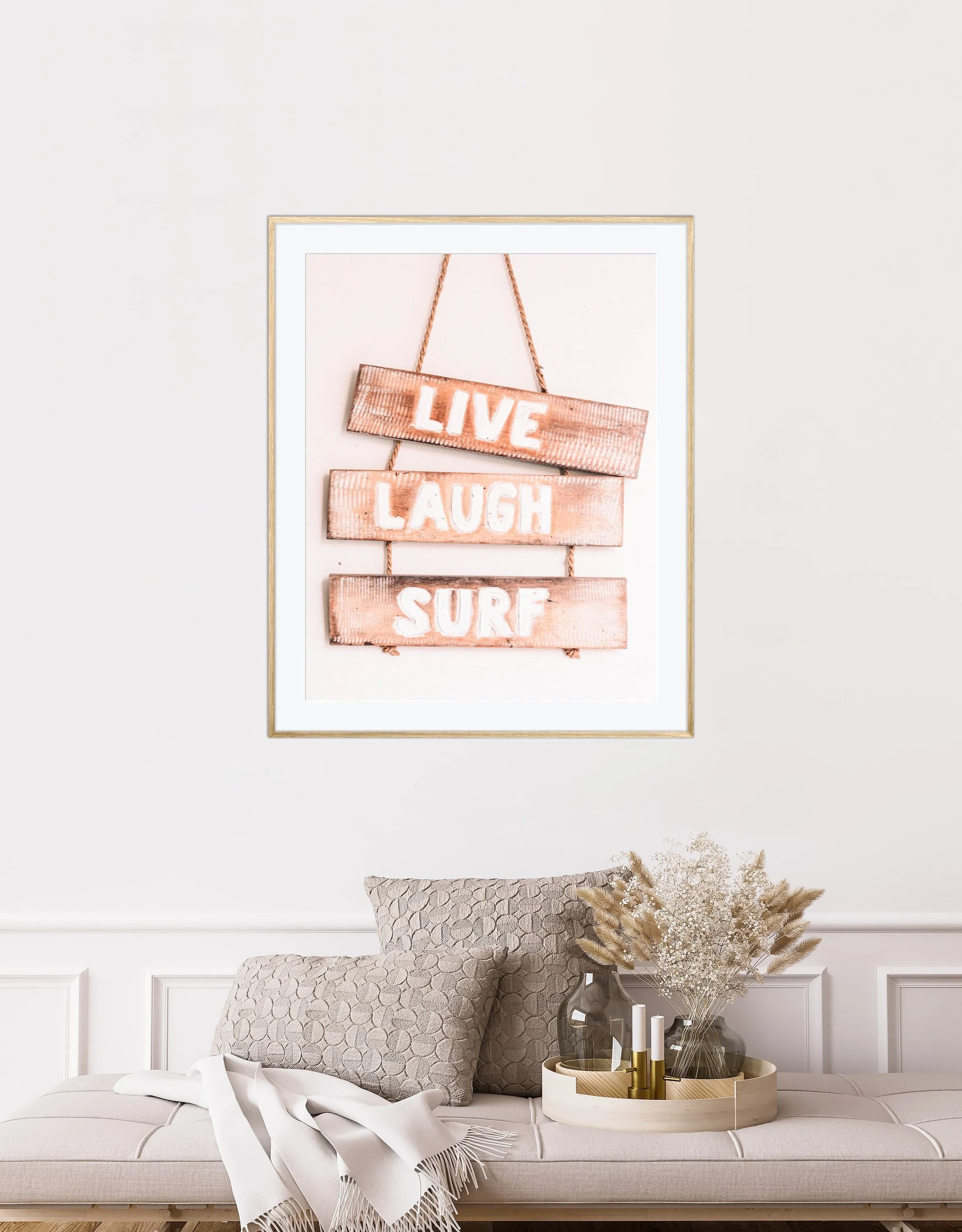 Live Laugh Surf Poster INSTANT DOWNLOAD Art Print, Surf Wall Art, Coastal Wall Decor, Beach House Decor, Inspirational Wall Art